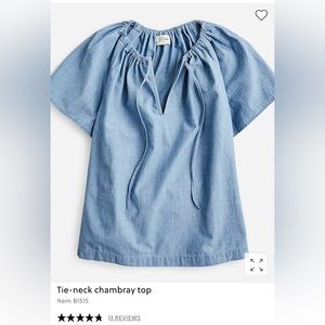💥NWT J. Crew short sleeve chambray top